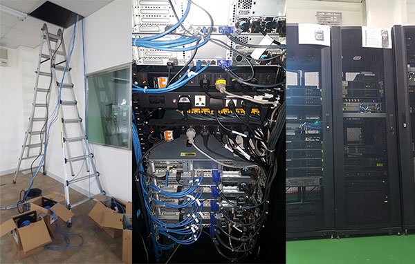 thi_cong_mang_van_phong Hình ảnh Rack phòng Server sau thi công